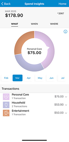 Control your debit card online.