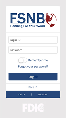 Online Banking login screen preview.